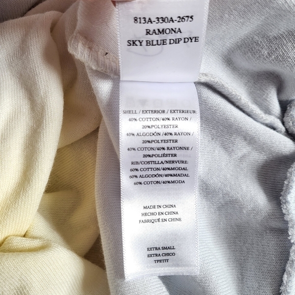 New Rails Ramona Terrycloth Sky Blue Dip Dye Pullover Sweatshirt NWT Size XS - Picture 12 of 13